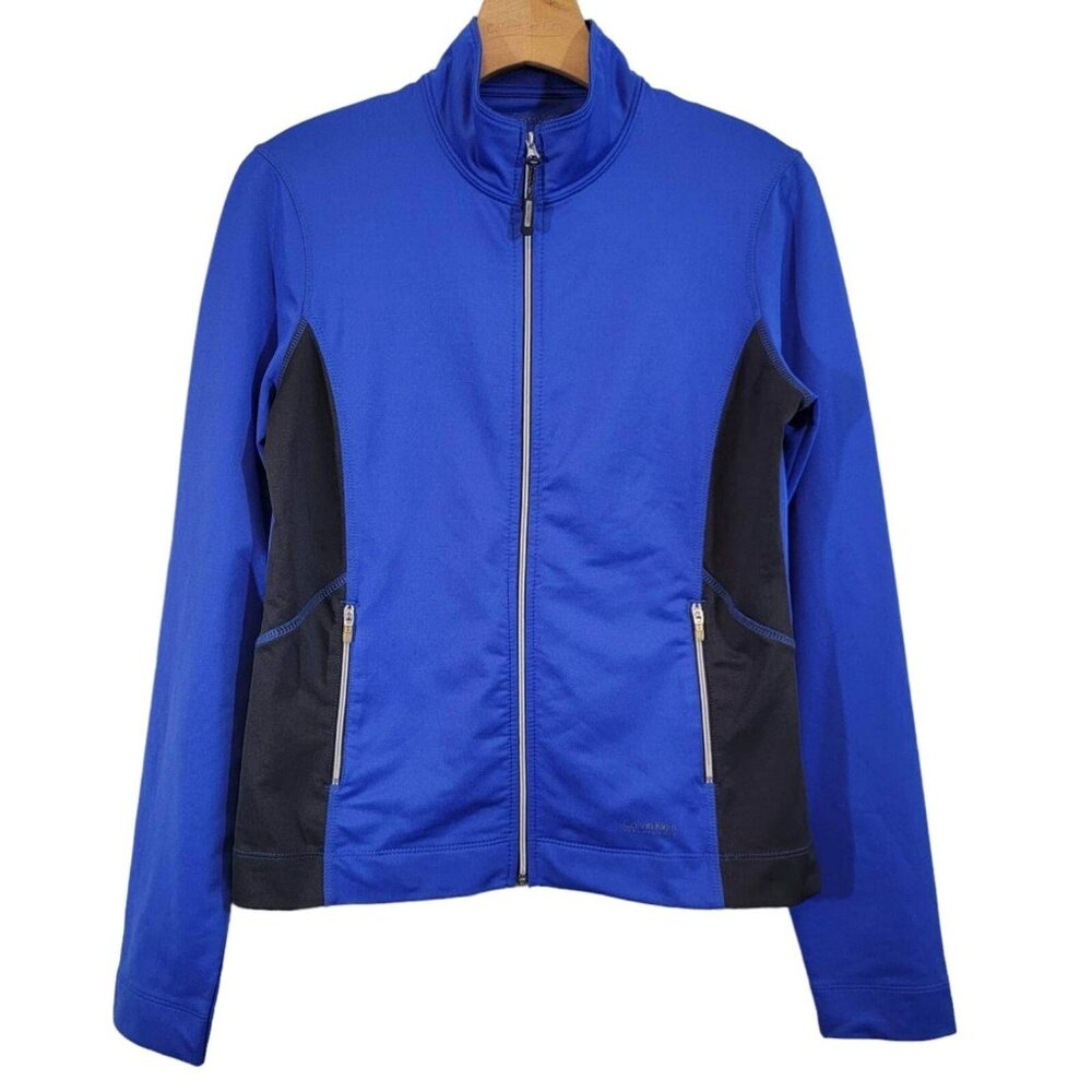 Calvin Klein‎ Performance Jacket Full Zip Activewear Womens Small Blue Black